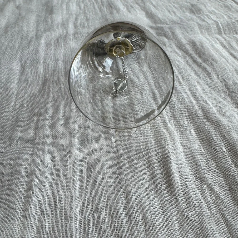 Lead Crystal Bell Silver Tone Bird Flower Branch Handle Vintage‎ Taiwan